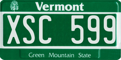 VT license plate XSC599