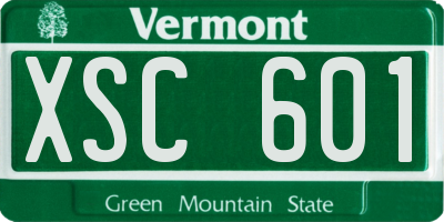 VT license plate XSC601