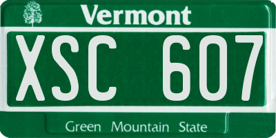 VT license plate XSC607