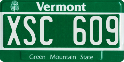VT license plate XSC609