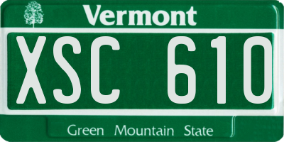 VT license plate XSC610