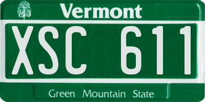 VT license plate XSC611