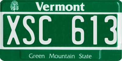 VT license plate XSC613