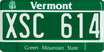 VT license plate XSC614