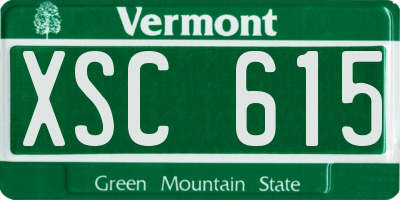 VT license plate XSC615