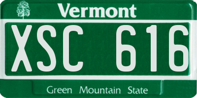 VT license plate XSC616