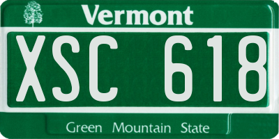 VT license plate XSC618