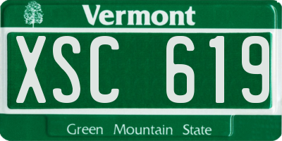 VT license plate XSC619