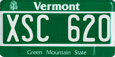 VT license plate XSC620