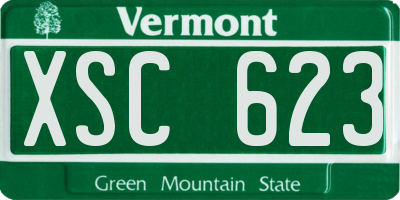VT license plate XSC623
