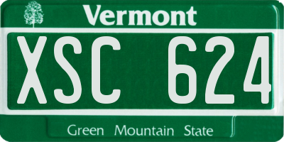 VT license plate XSC624