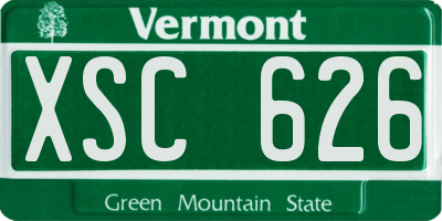 VT license plate XSC626