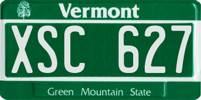 VT license plate XSC627
