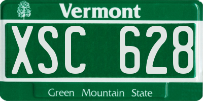 VT license plate XSC628