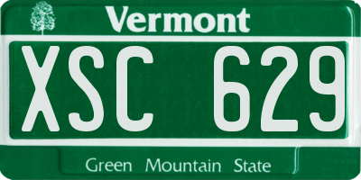 VT license plate XSC629