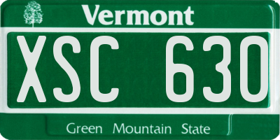 VT license plate XSC630