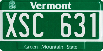 VT license plate XSC631