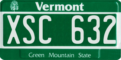 VT license plate XSC632