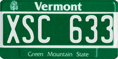 VT license plate XSC633