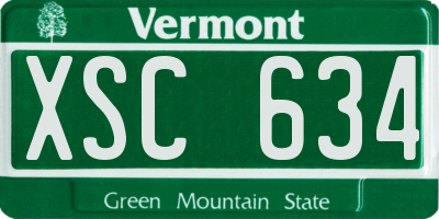 VT license plate XSC634