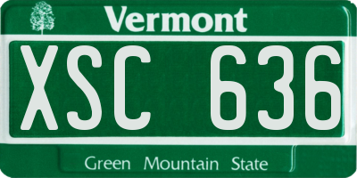 VT license plate XSC636