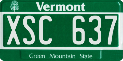 VT license plate XSC637