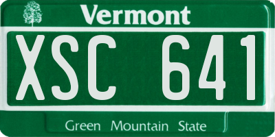 VT license plate XSC641