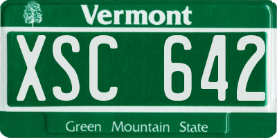 VT license plate XSC642