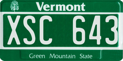 VT license plate XSC643