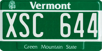 VT license plate XSC644