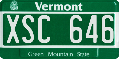 VT license plate XSC646