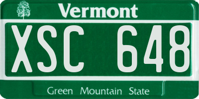 VT license plate XSC648