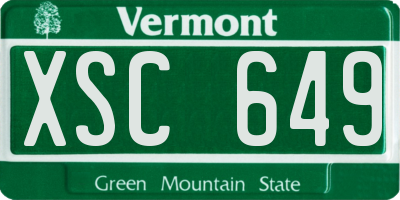 VT license plate XSC649
