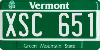 VT license plate XSC651
