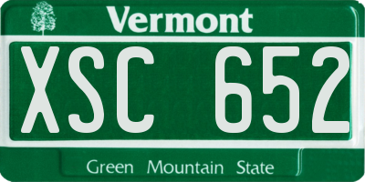 VT license plate XSC652