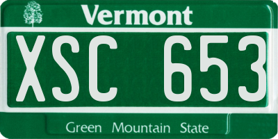 VT license plate XSC653