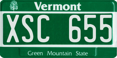 VT license plate XSC655