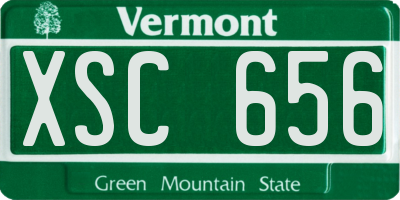 VT license plate XSC656