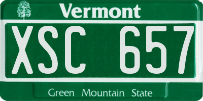 VT license plate XSC657