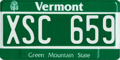 VT license plate XSC659