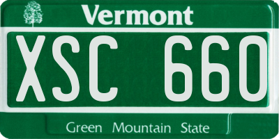 VT license plate XSC660