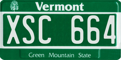 VT license plate XSC664