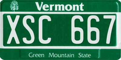 VT license plate XSC667