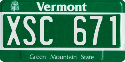 VT license plate XSC671