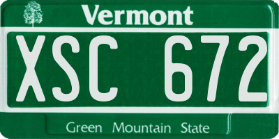 VT license plate XSC672