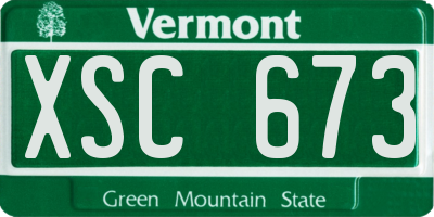 VT license plate XSC673