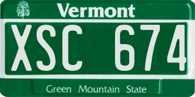 VT license plate XSC674