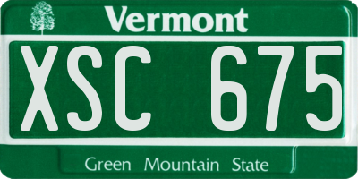 VT license plate XSC675