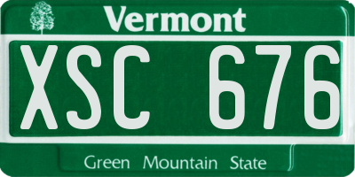 VT license plate XSC676