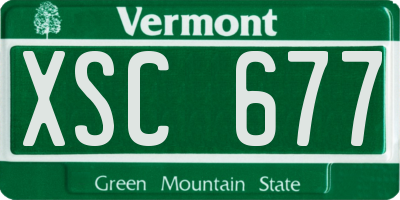 VT license plate XSC677